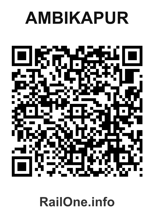 RailOne QR Code for Ambikapur station