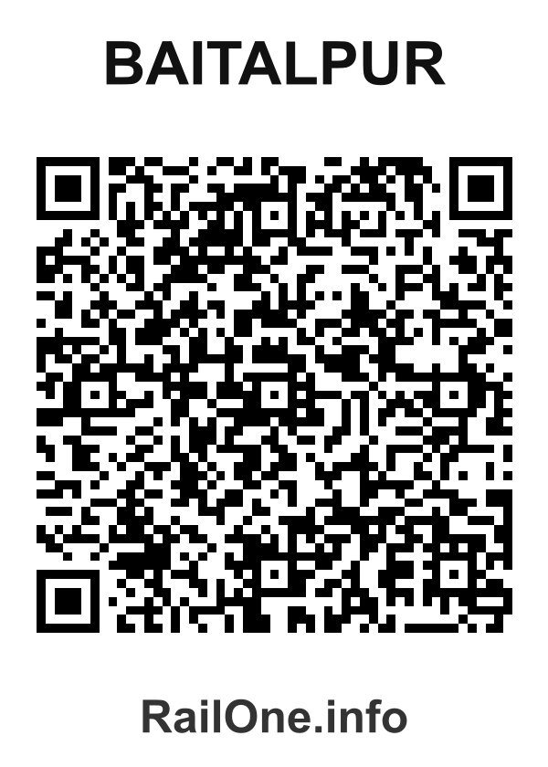 RailOne QR Code for Baitalpur station