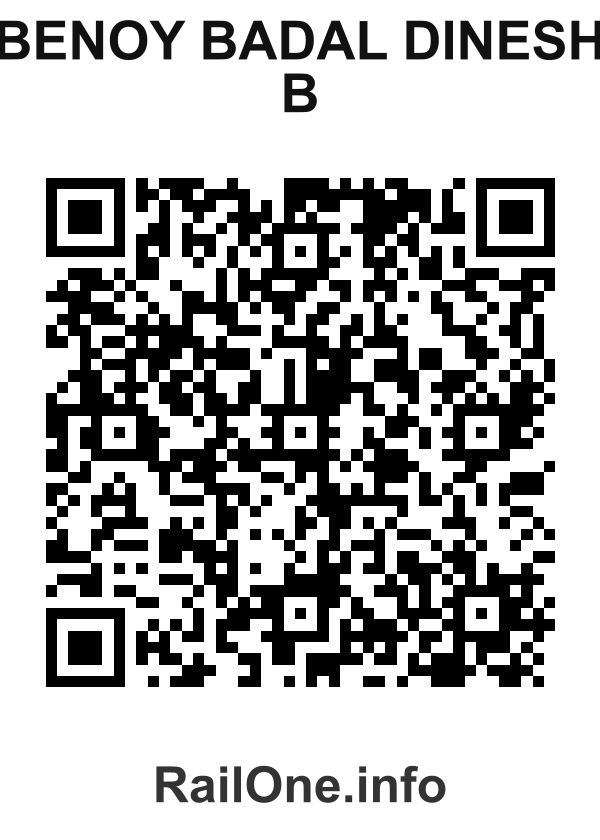 RailOne QR Code for Benoy Badal Dinesh B station