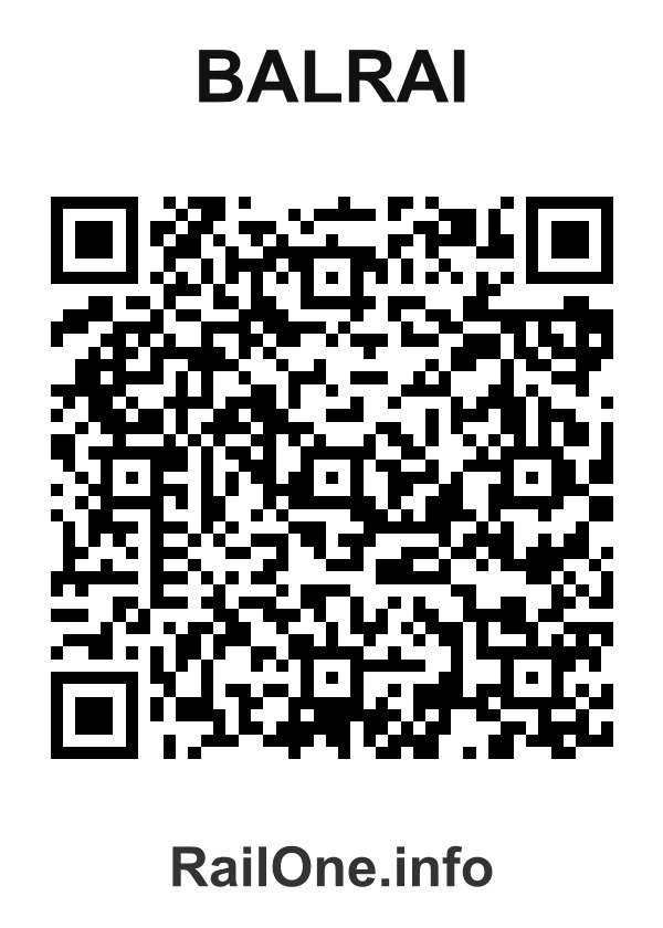 RailOne QR Code for Balrai station