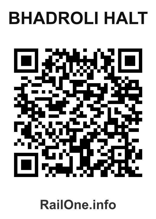 RailOne QR Code for Bhadroli Halt station
