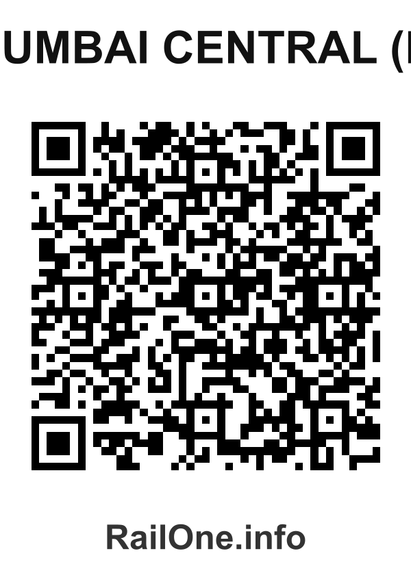 RailOne QR Code for Mumbai Central (l) station