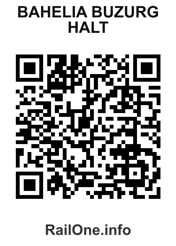 RailOne QR Code for Bahelia Buzurg Halt station