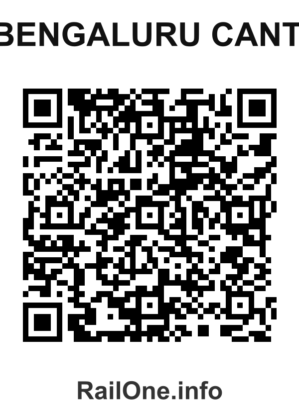 RailOne QR Code for Bengaluru Cant. station