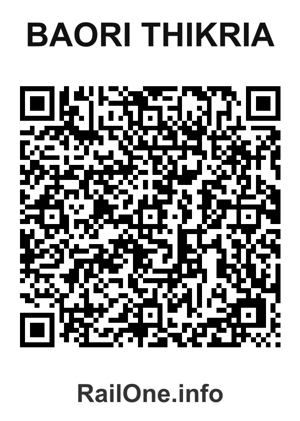 RailOne QR Code for Baori Thikria station