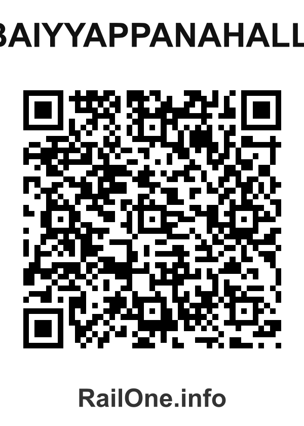 RailOne QR Code for Baiyyappanahalli station