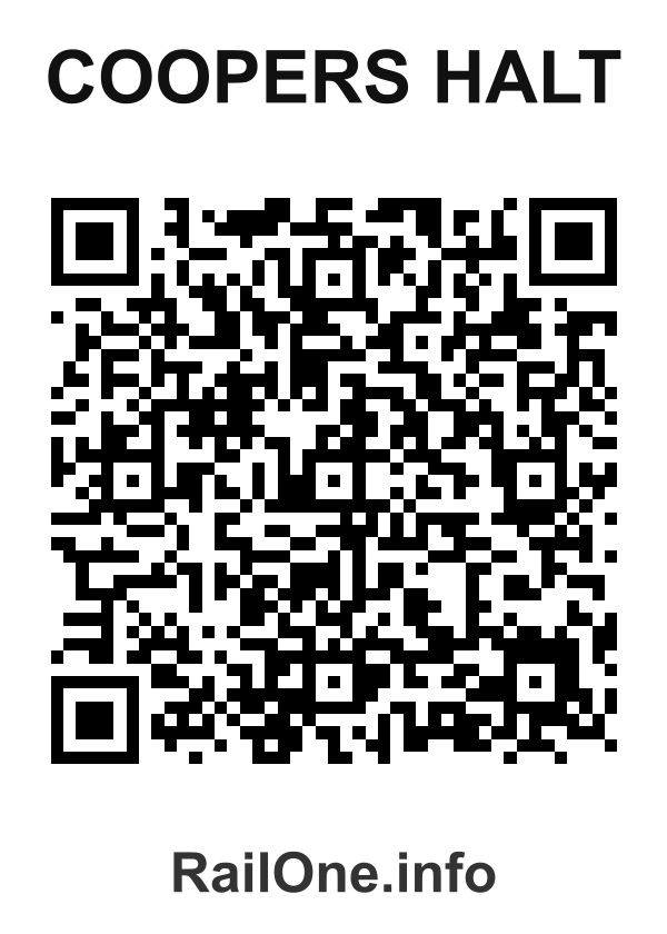 RailOne QR Code for Coopers Halt station