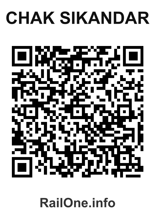RailOne QR Code for Chak Sikandar station