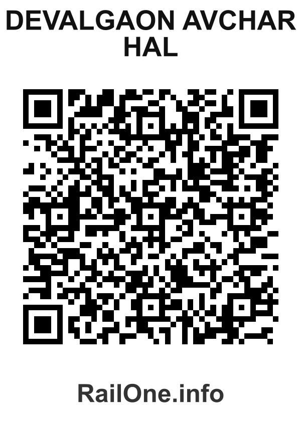 RailOne QR Code for Devalgaon Avchar Hal station