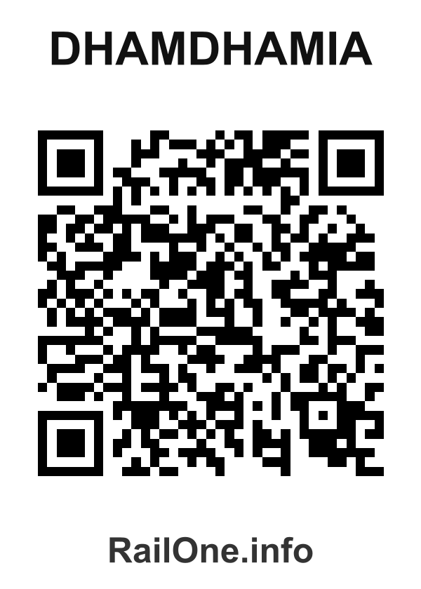 RailOne QR Code for Dhamdhamia station