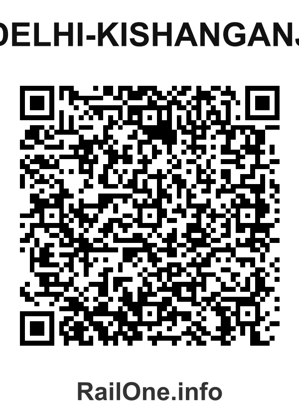 RailOne QR Code for Delhi-kishanganj station