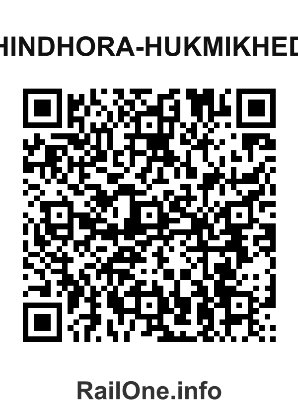 RailOne QR Code for Dhindhora-hukmikheda station