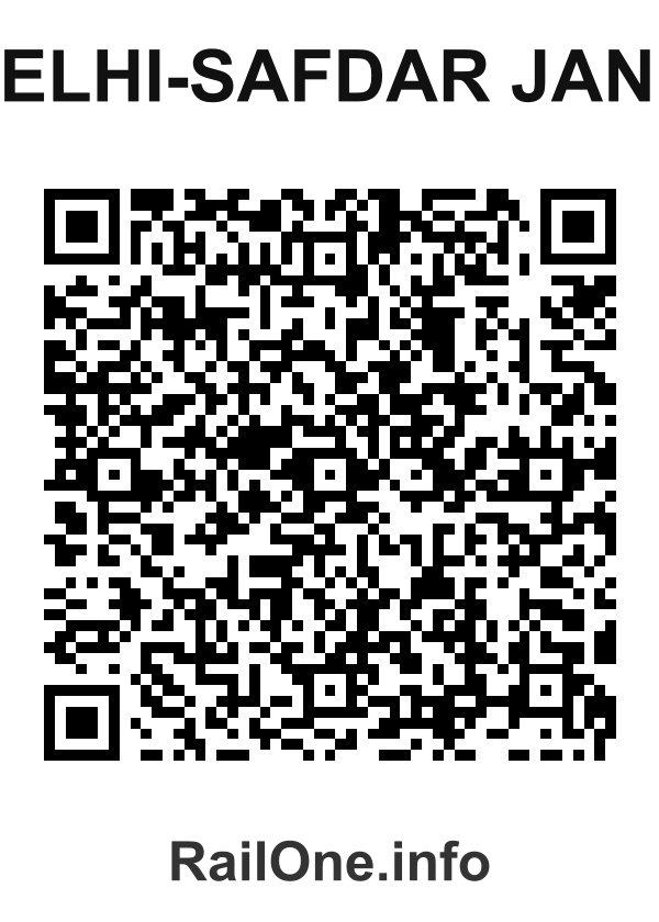 RailOne QR Code for Delhi-safdar Jang station