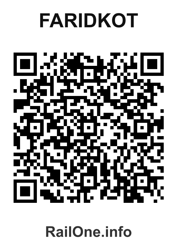 RailOne QR Code for Faridkot station