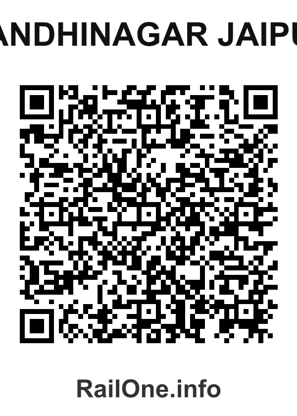 RailOne QR Code for Gandhinagar Jaipur station