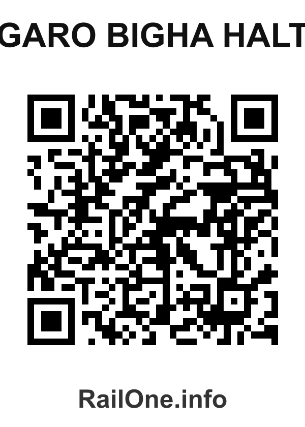RailOne QR Code for Garo Bigha Halt station