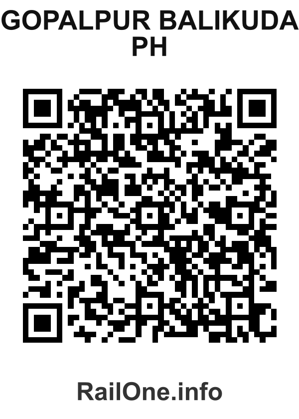 RailOne QR Code for Gopalpur Balikuda Ph station