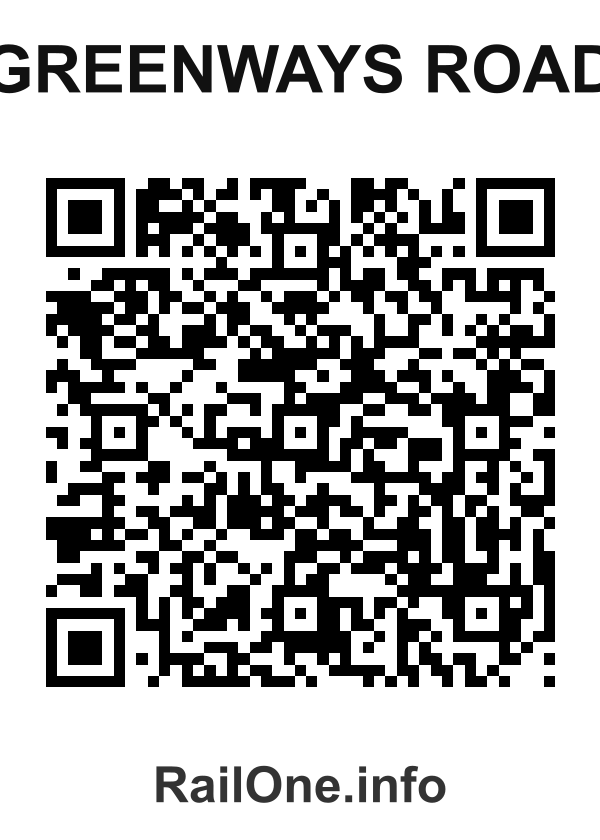 RailOne QR Code for Greenways Road station