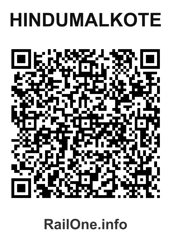RailOne QR Code for Hindumalkote station