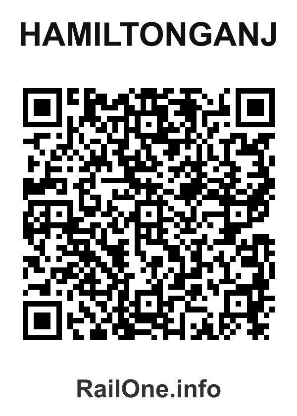 RailOne QR Code for Hamiltonganj station
