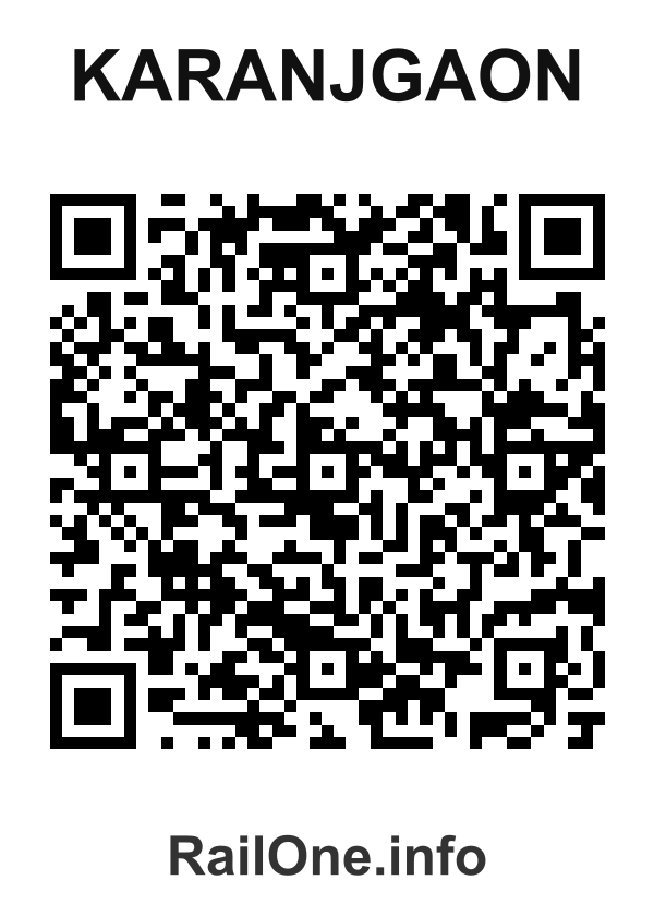 RailOne QR Code for Karanjgaon station
