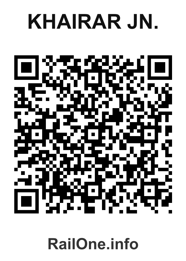 RailOne QR Code for Khairar Jn. station