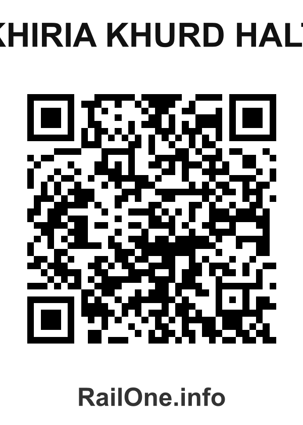 RailOne QR Code for Khiria Khurd Halt station