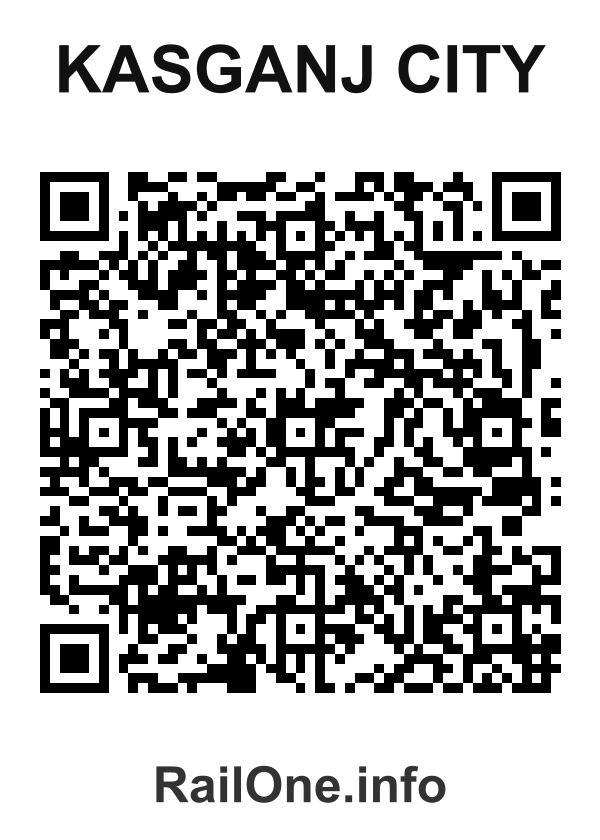 RailOne QR Code for Kasganj City station