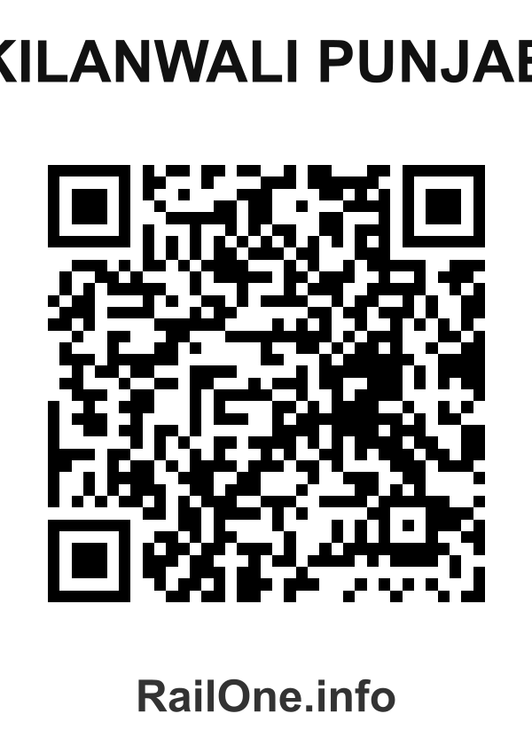 RailOne QR Code for Kilanwali Punjab station