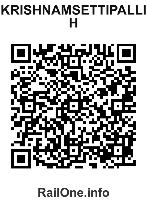 RailOne QR Code for Krishnamsettipalli H station