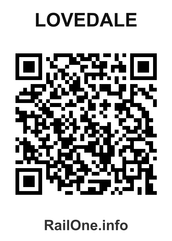 RailOne QR Code for Lovedale station