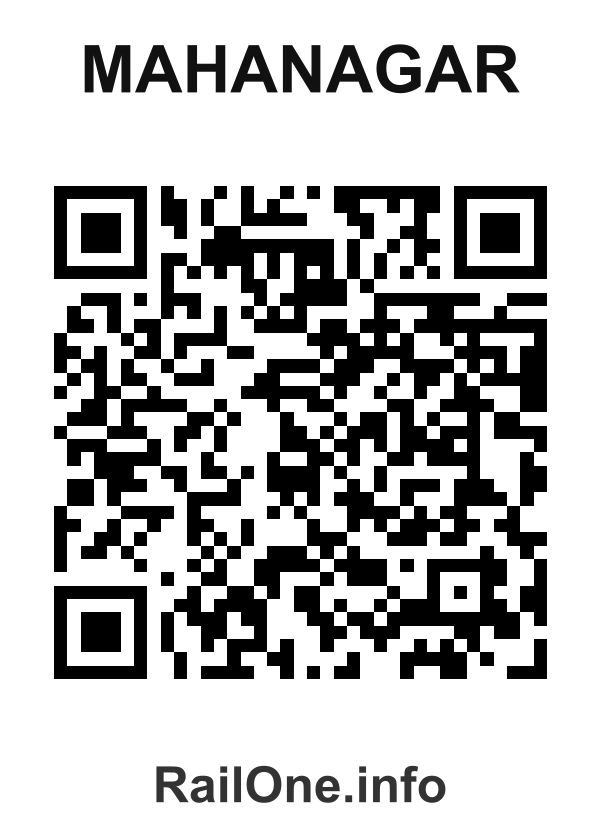 RailOne QR Code for Mahanagar station