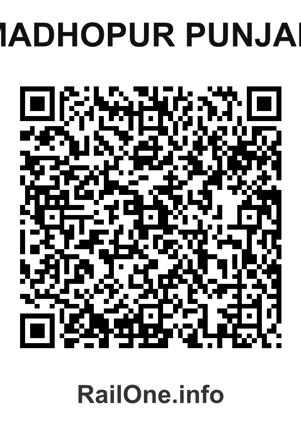 RailOne QR Code for Madhopur Punjab station