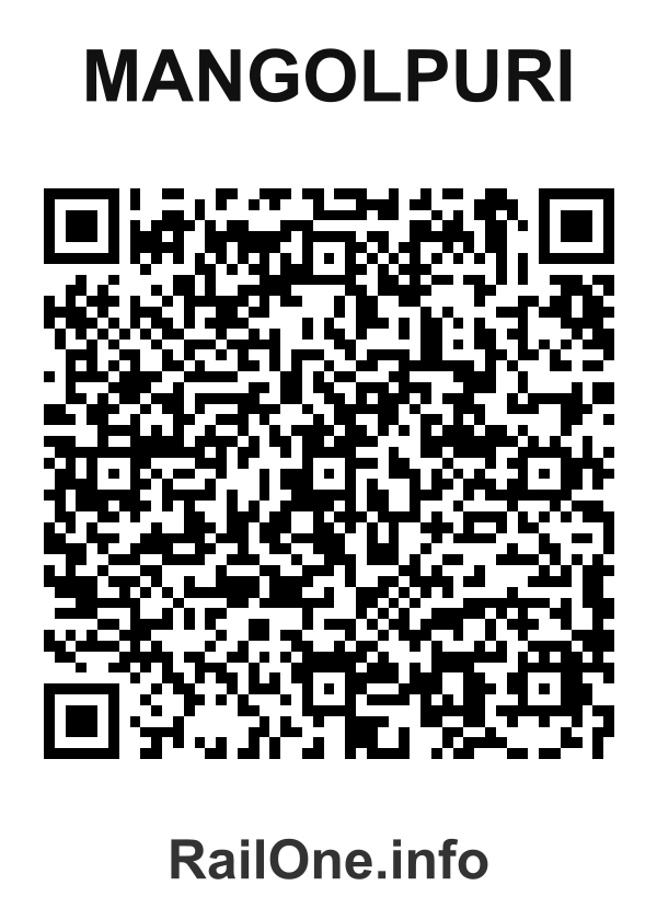 RailOne QR Code for Mangolpuri station