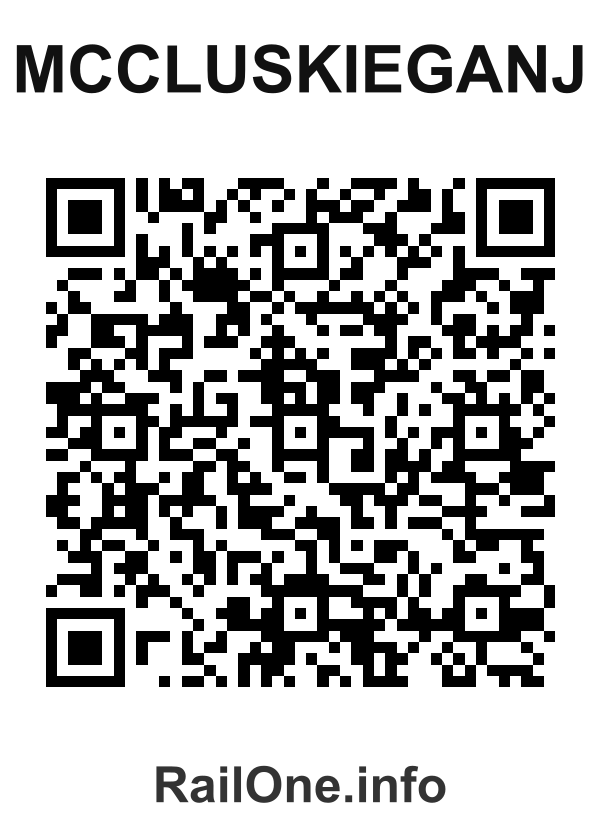 RailOne QR Code for Mccluskieganj station