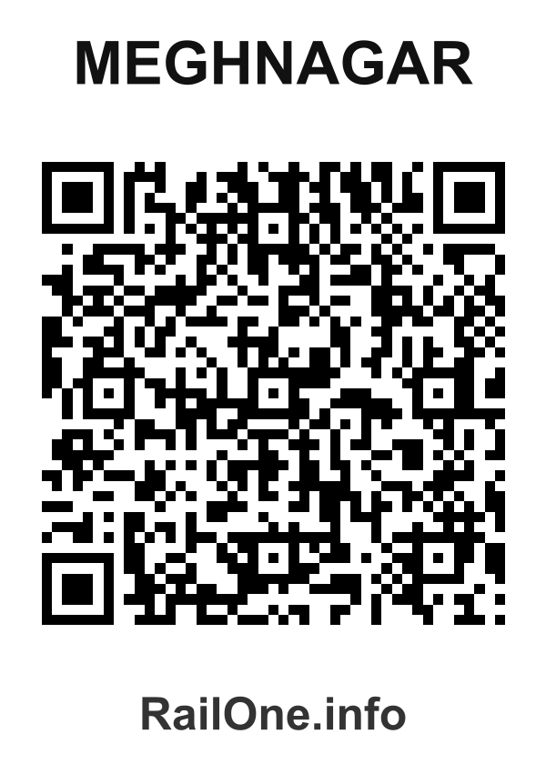 RailOne QR Code for Meghnagar station