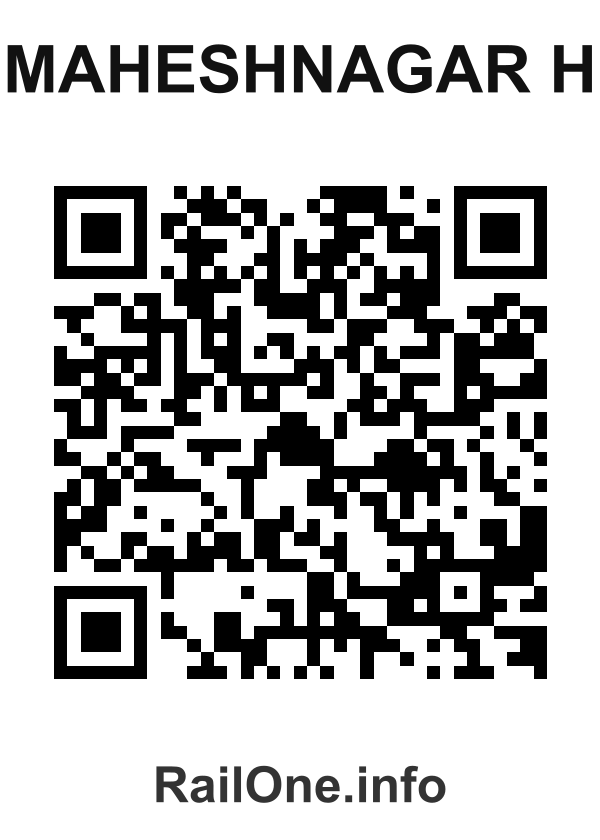 RailOne QR Code for Maheshnagar H station