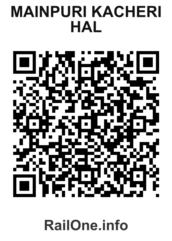 RailOne QR Code for Mainpuri Kacheri Hal station