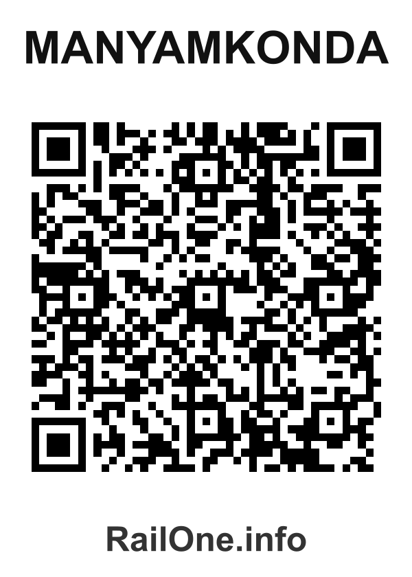RailOne QR Code for Manyamkonda station