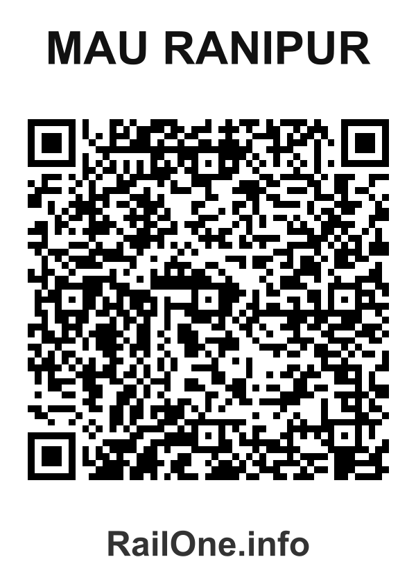 RailOne QR Code for Mau Ranipur station