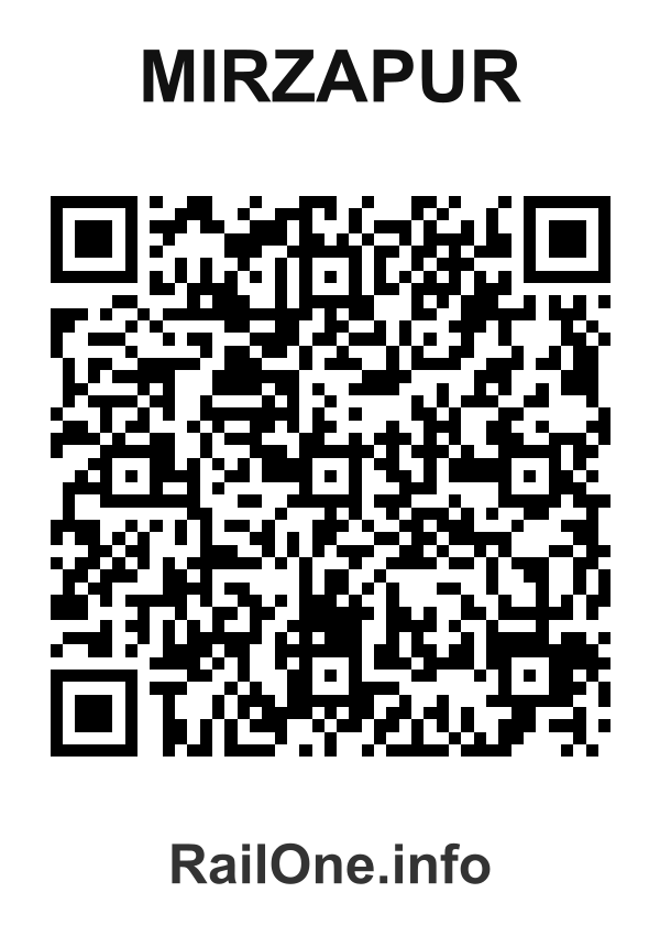 RailOne QR Code for Mirzapur station