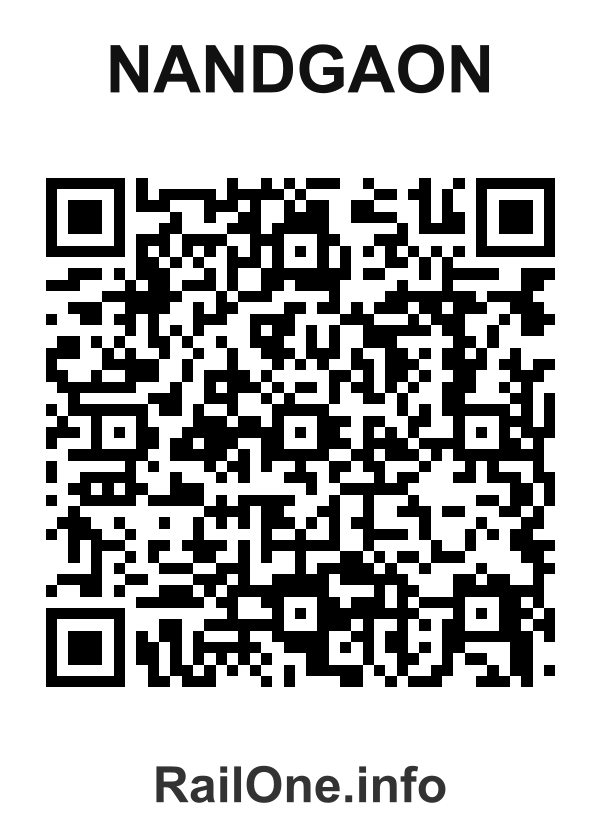 RailOne QR Code for Nandgaon station