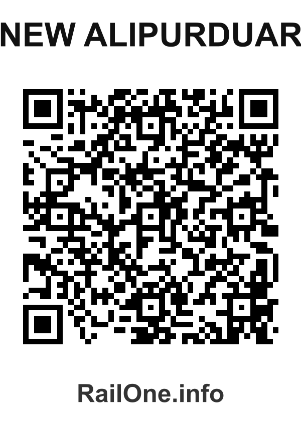 RailOne QR Code for New Alipurduar station