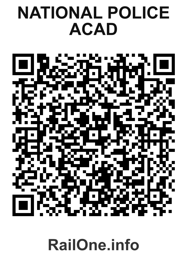 RailOne QR Code for National Police Acad station