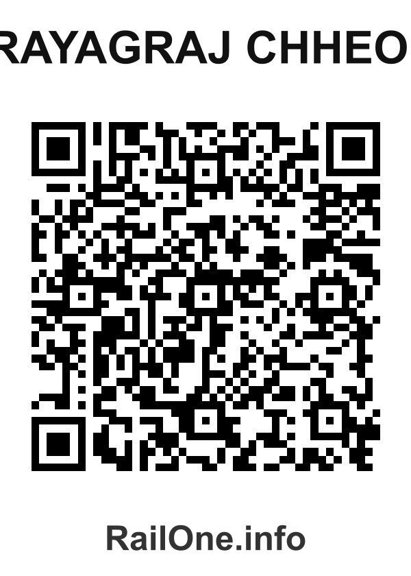 RailOne QR Code for Prayagraj Chheoki station