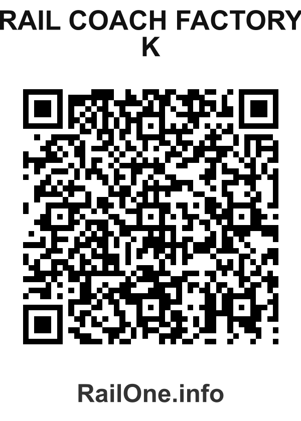 RailOne QR Code for Rail Coach Factory K station