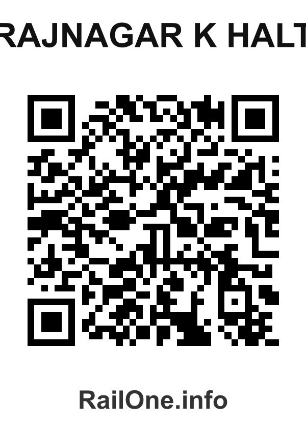 RailOne QR Code for Rajnagar K Halt station