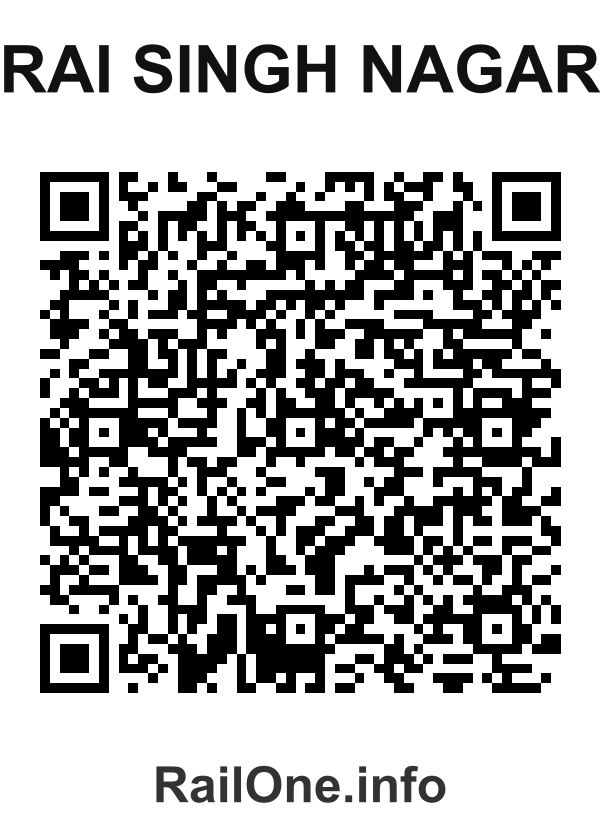 RailOne QR Code for Rai Singh Nagar station