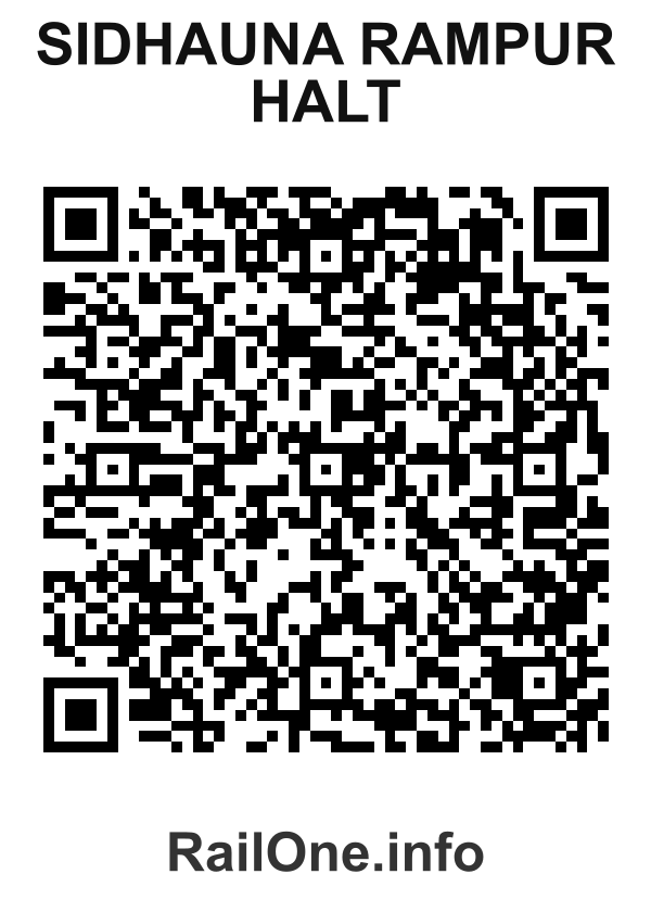 RailOne QR Code for Sidhauna Rampur Halt station