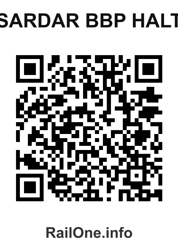 RailOne QR Code for Sardar Bbp Halt station